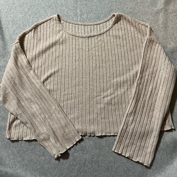 Source Unknown Ribbed Knit Sweater - Cream - Picture 1 of 1